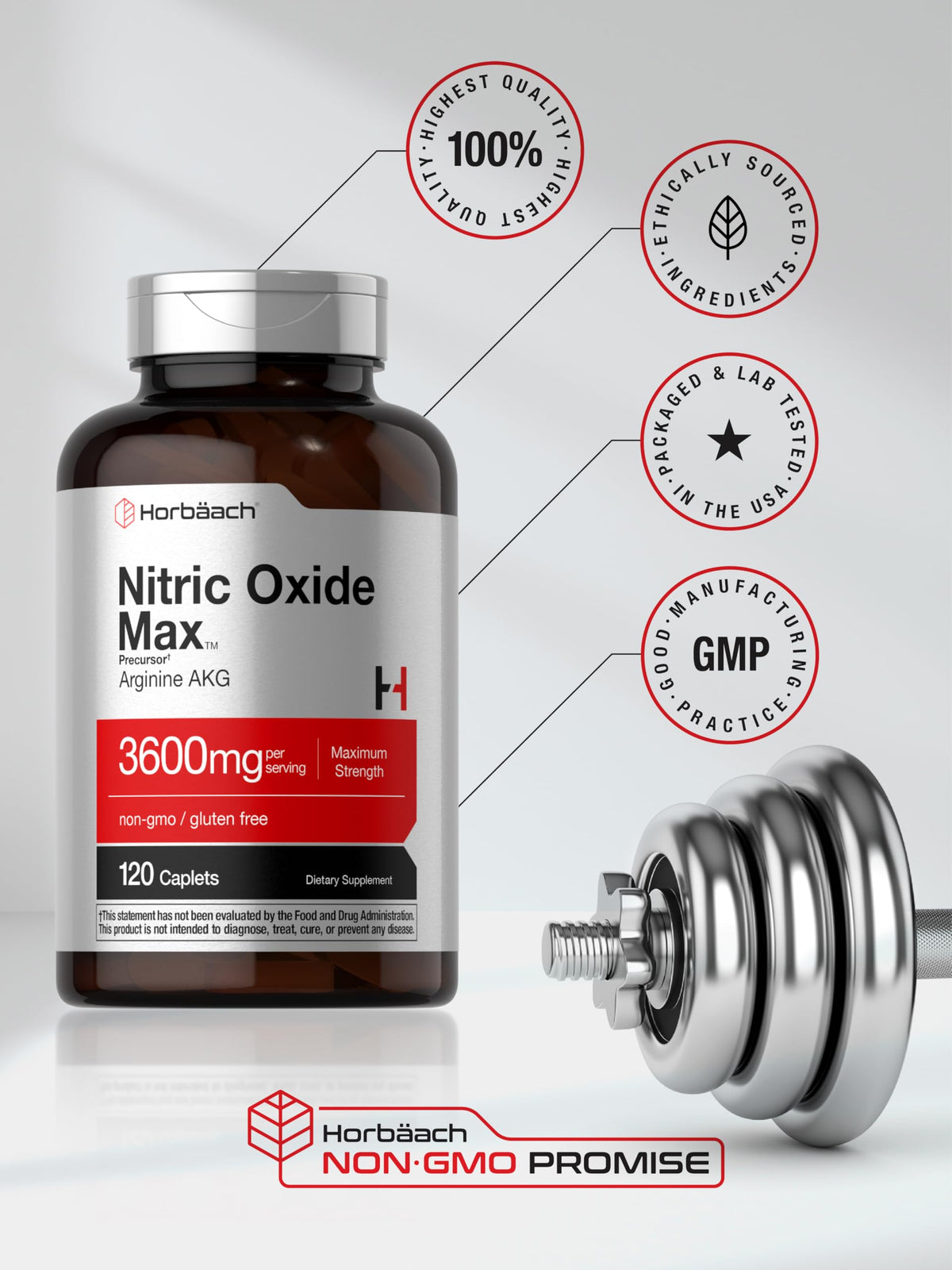 Nitric Oxide 3600mg 120 Caplets U15196