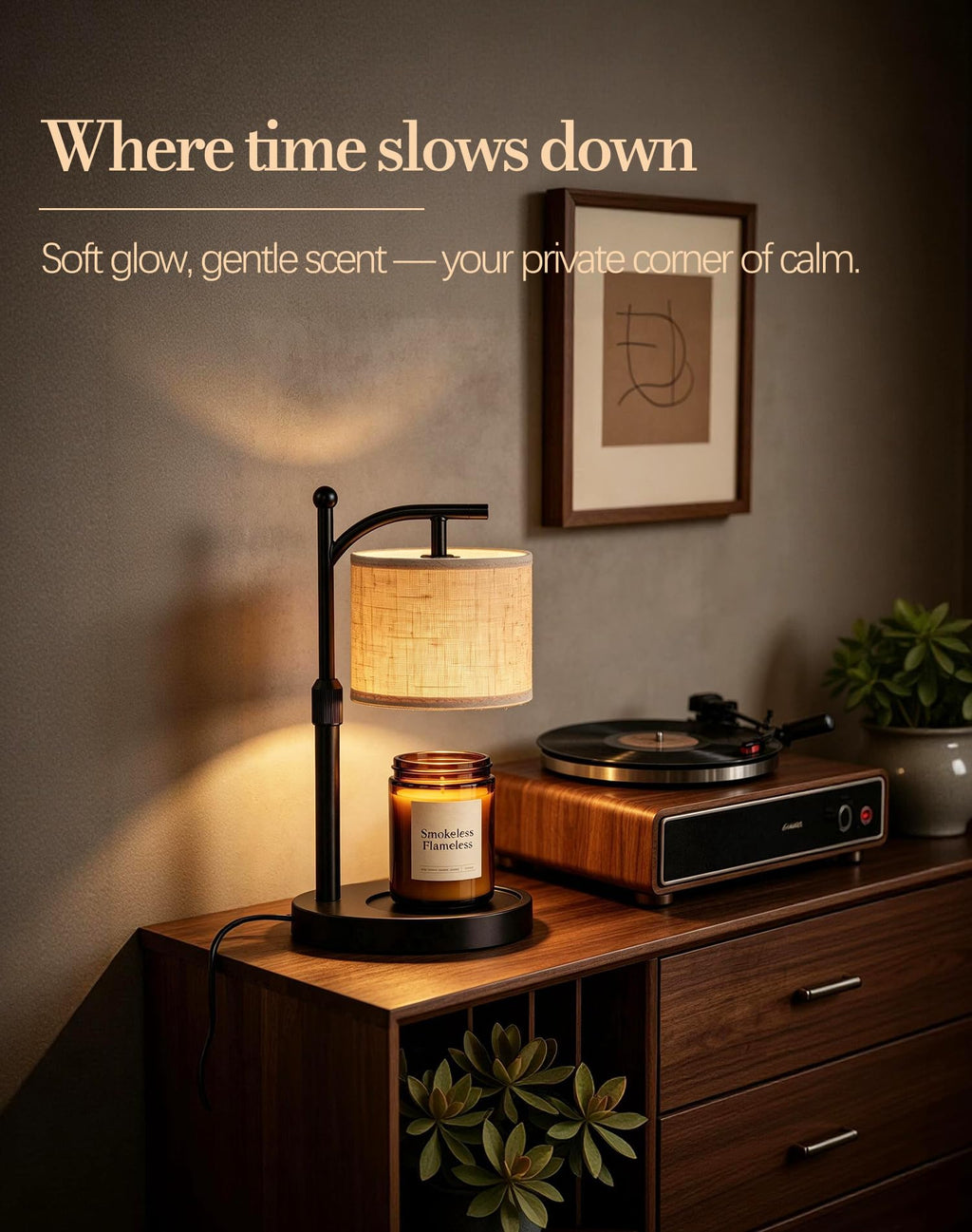 Adjustable Height Candle Warmer Lamp with Timer & Dimmer V85058