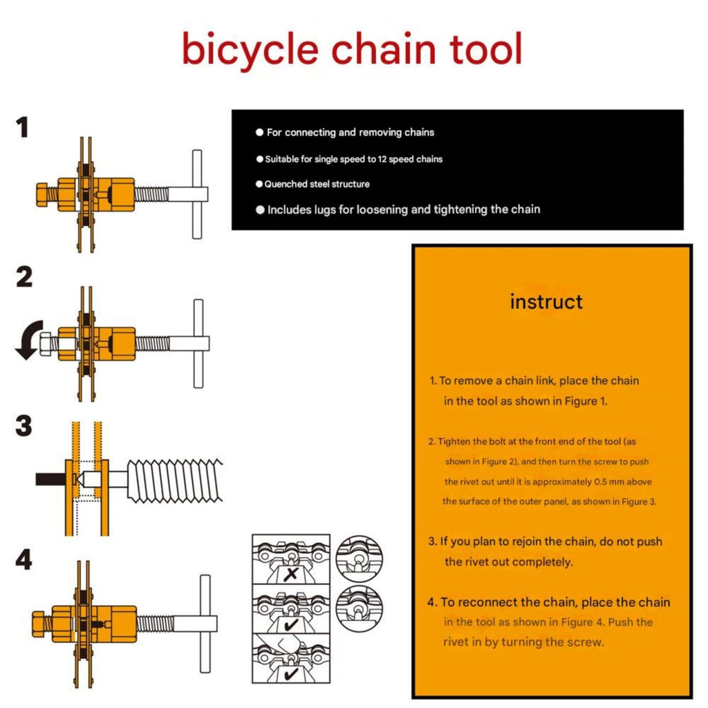 Bicycle Chain Breaker Removal Tool Kit H49161