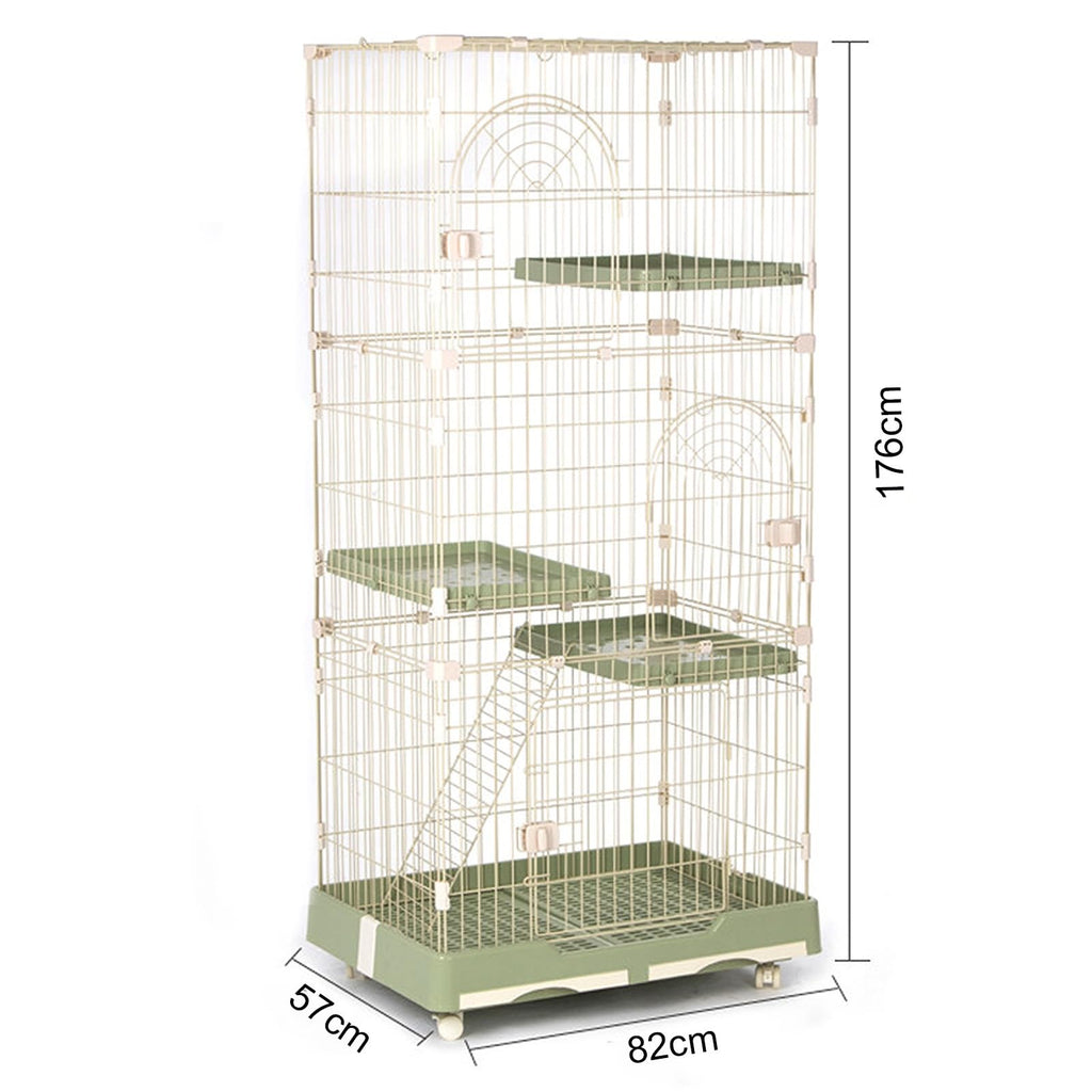 Foldable 4 Tier Detachable Cat Cage with Hammock N75856