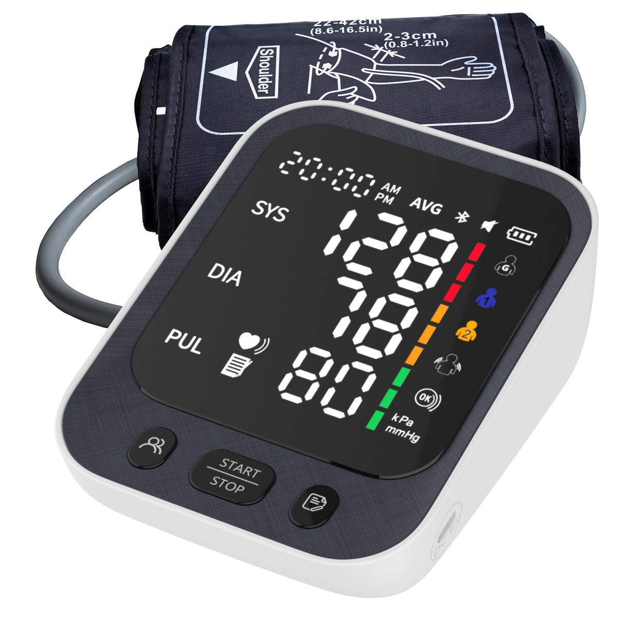 Automatic Upper Arm Blood Pressure Monitor with Large LED Screen and Adjustable Cuff J3239