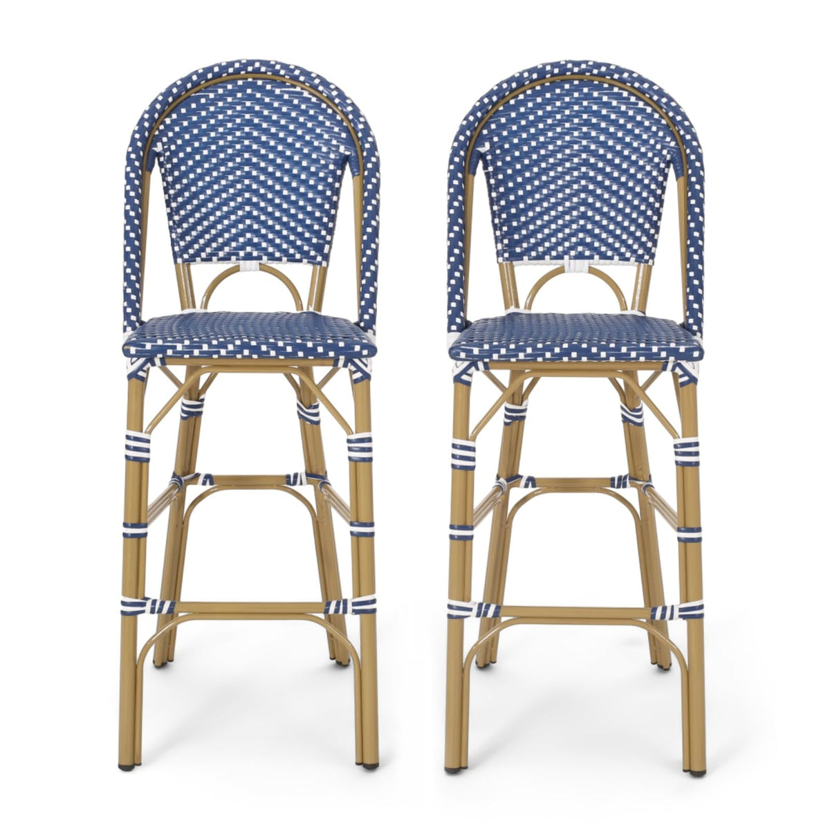 Set of 2 PE Rattan Weave Bar Stools W441