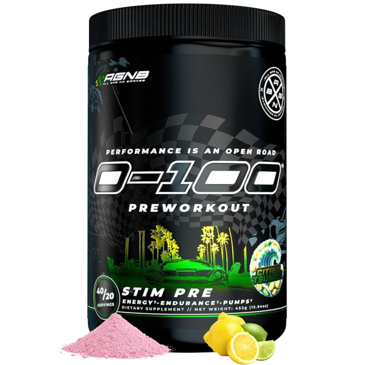 Citrus Tsunami Pre Workout Powder 40/20 Servings T412