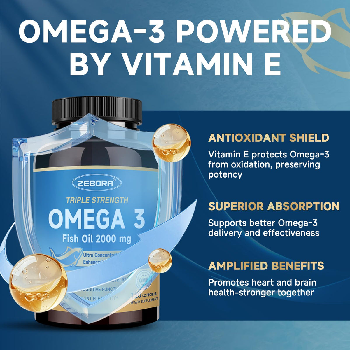 Omega-3 Fish Oil 2000mg 120 Softgels E429