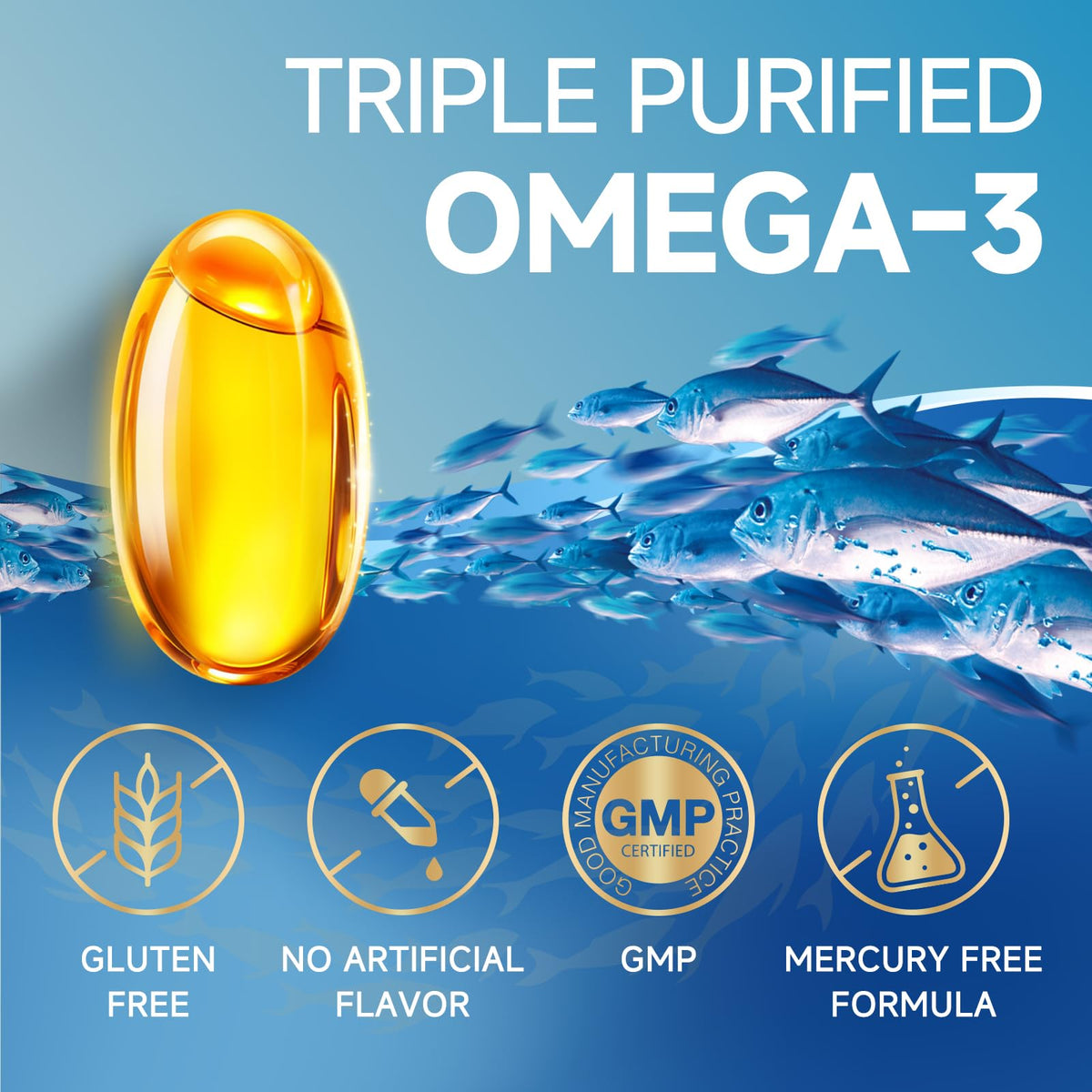 Omega-3 Fish Oil 2000mg 120 Softgels E429