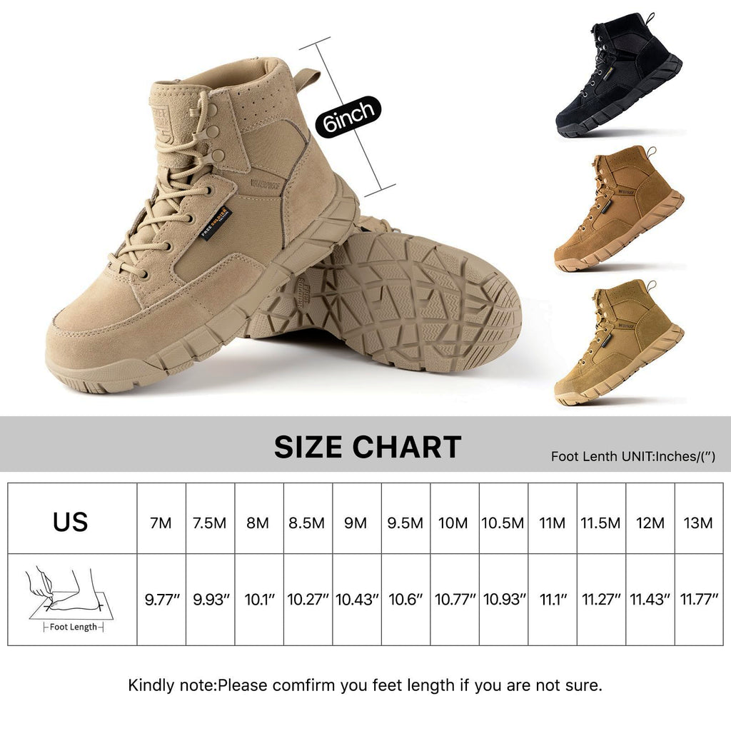 Men's 6 Inches Lightweight Waterproof Suede Leather Work Boots R60947