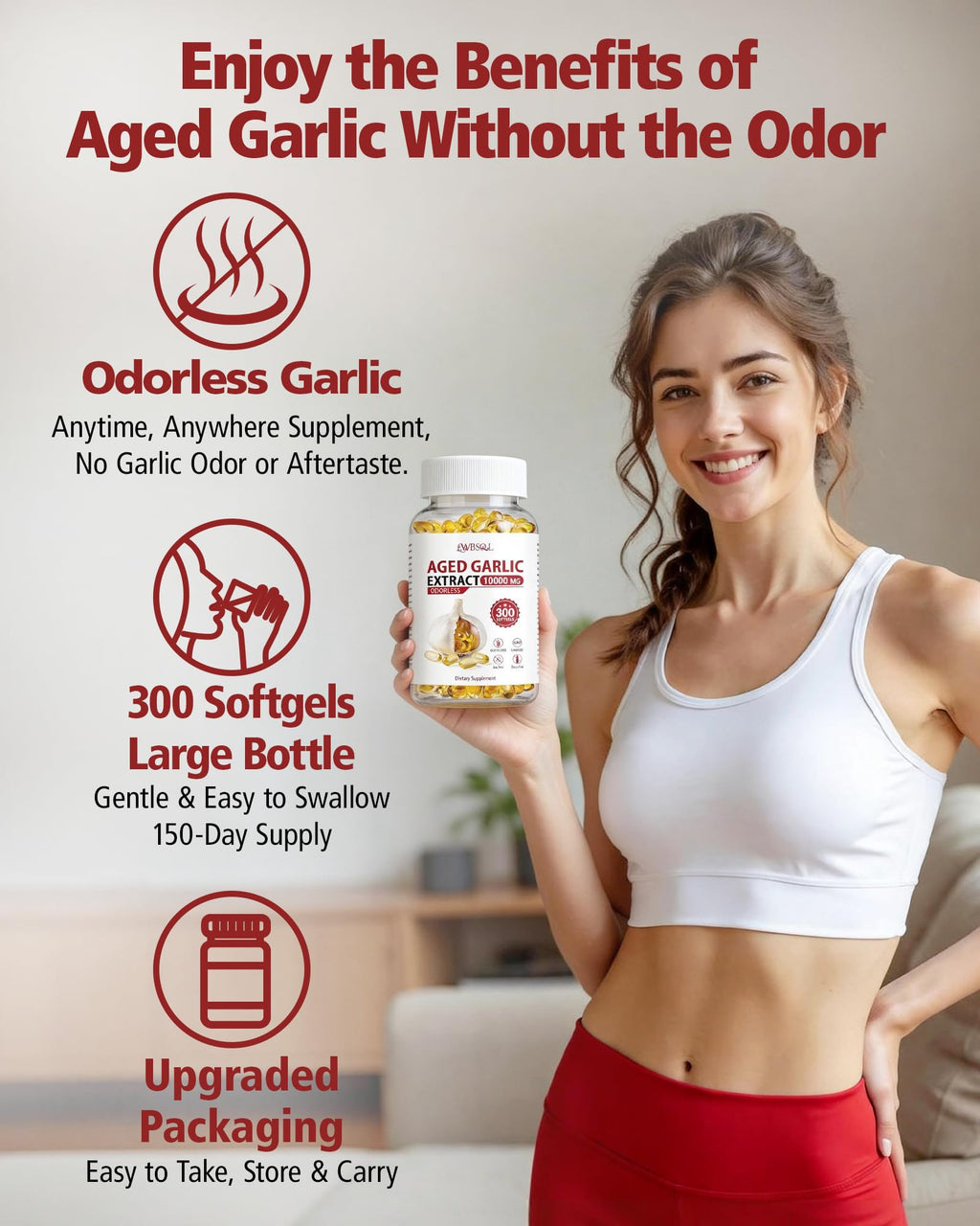 Aged Garlic Extract 10,000 mg 300 Softgels G5222