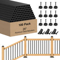 100 Pack 26" Square Black Aluminum Deck Balusters B477