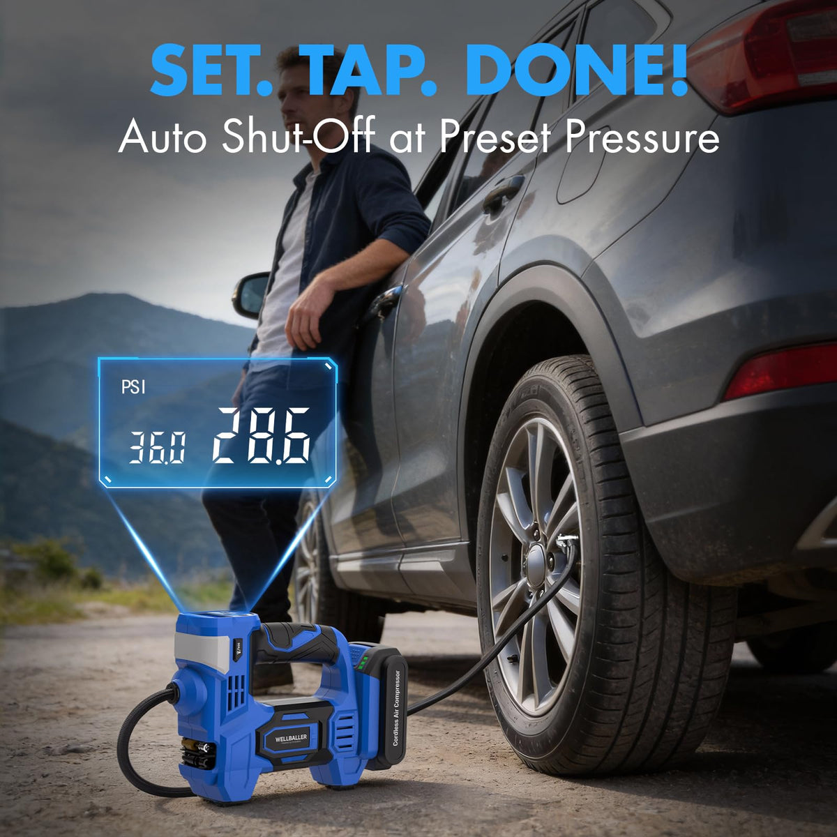 20V Cordless Portable Air Compressor 150PSI H9190