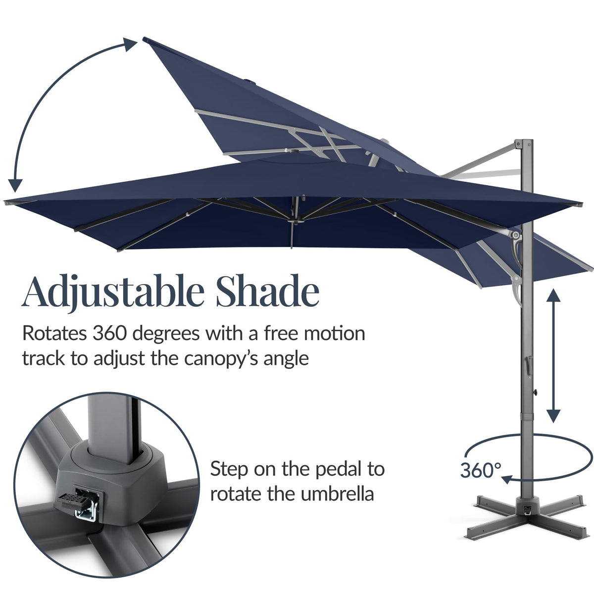 10x10ft Cantilever Patio Umbrella with 260 GSM Canopy and Aluminum Frame M434570