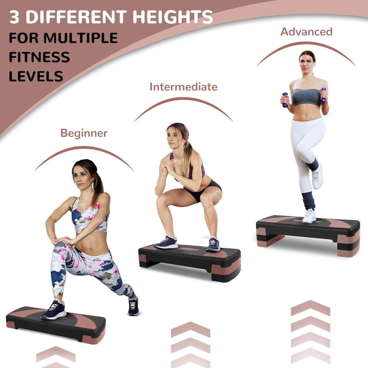 31" Adjustable Step Aerobic Platform with 4 Stackable Risers H333