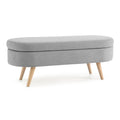 43.5" Oval Storage Bench Linen Fabric S560