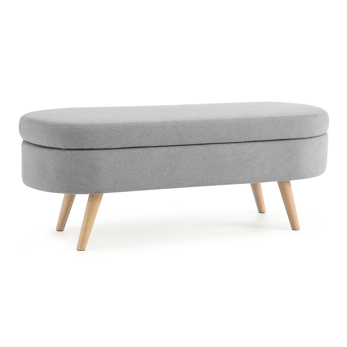 43.5" Oval Storage Bench Linen Fabric S560