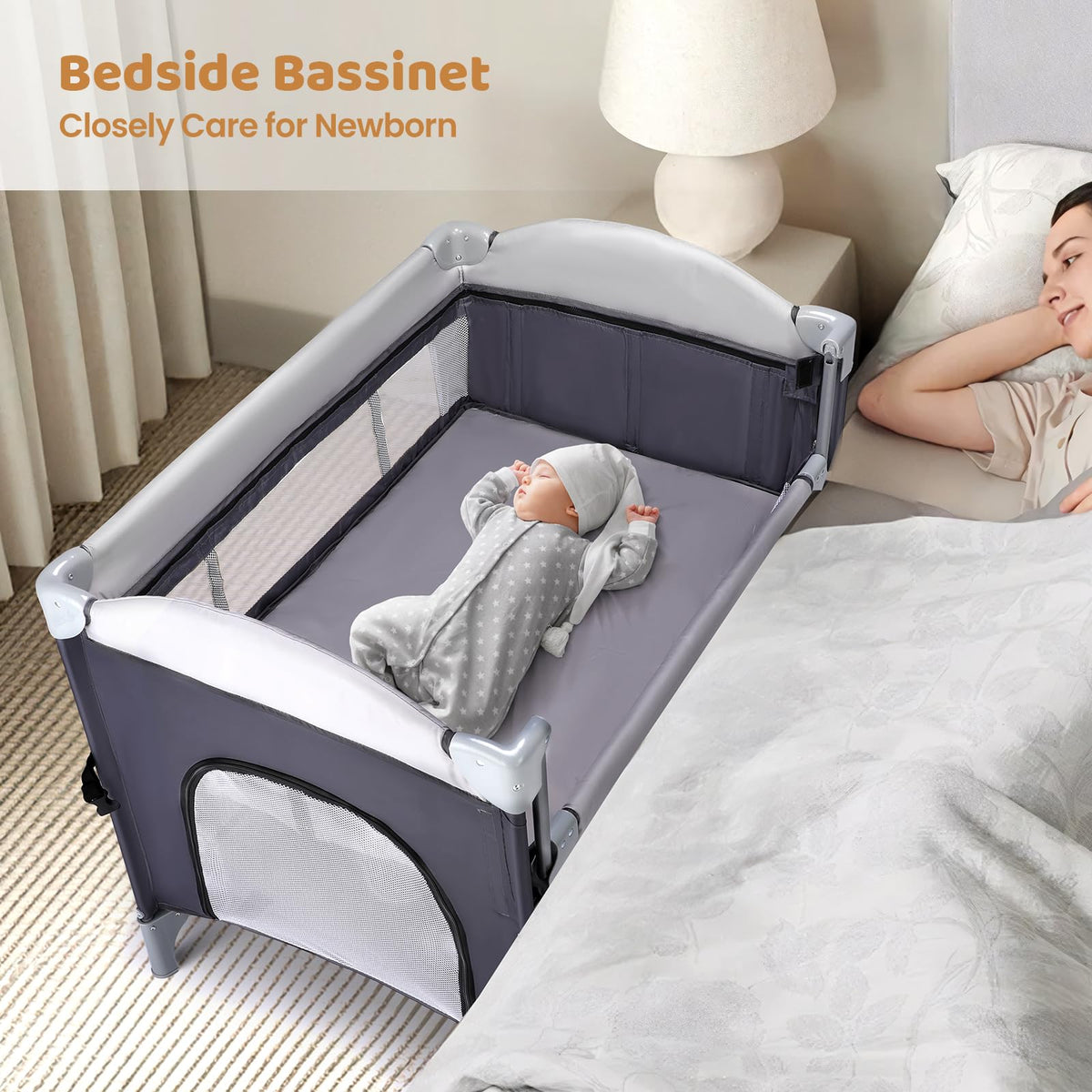 5-in-1 Portable Baby Bassinet with Changing Table and Carry Bag F244705