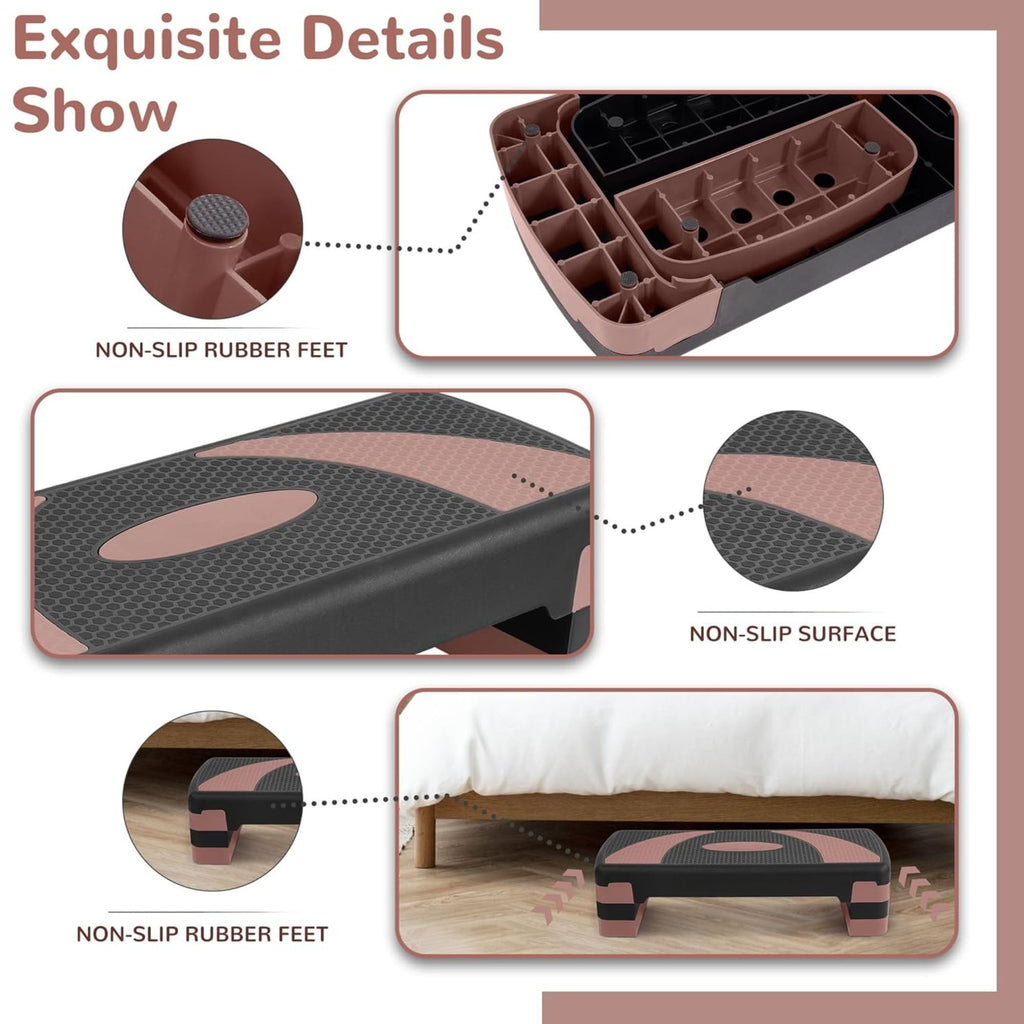 31" Adjustable Step Aerobic Platform with 4 Stackable Risers H333