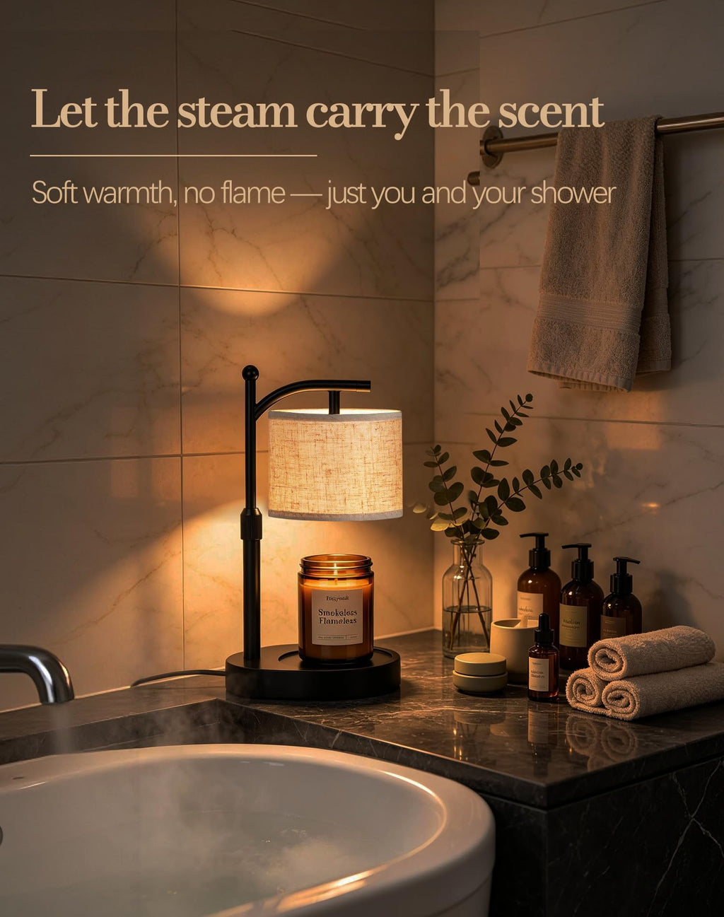 Adjustable Height Candle Warmer Lamp with Timer & Dimmer V85058