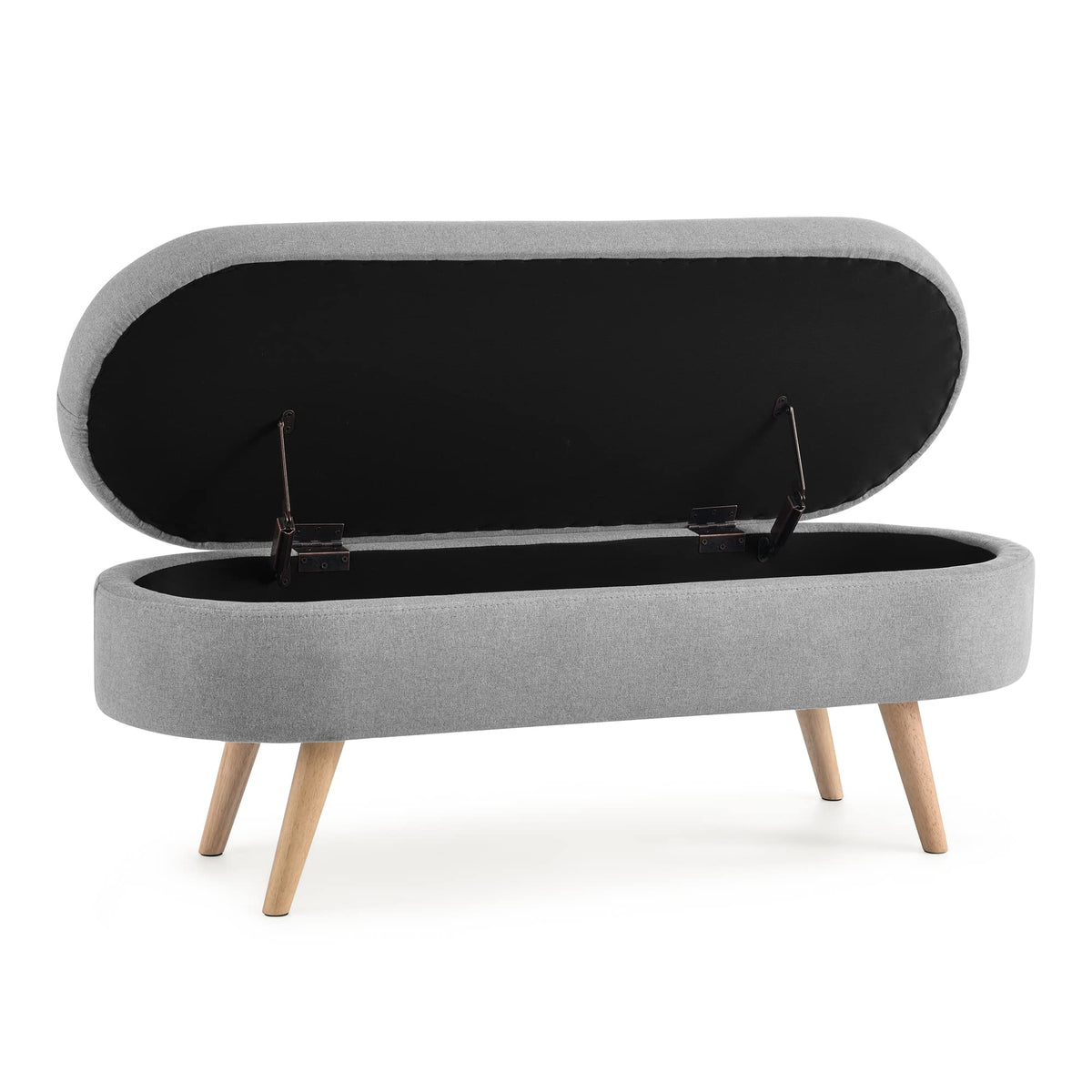 43.5" Oval Storage Bench Linen Fabric S560