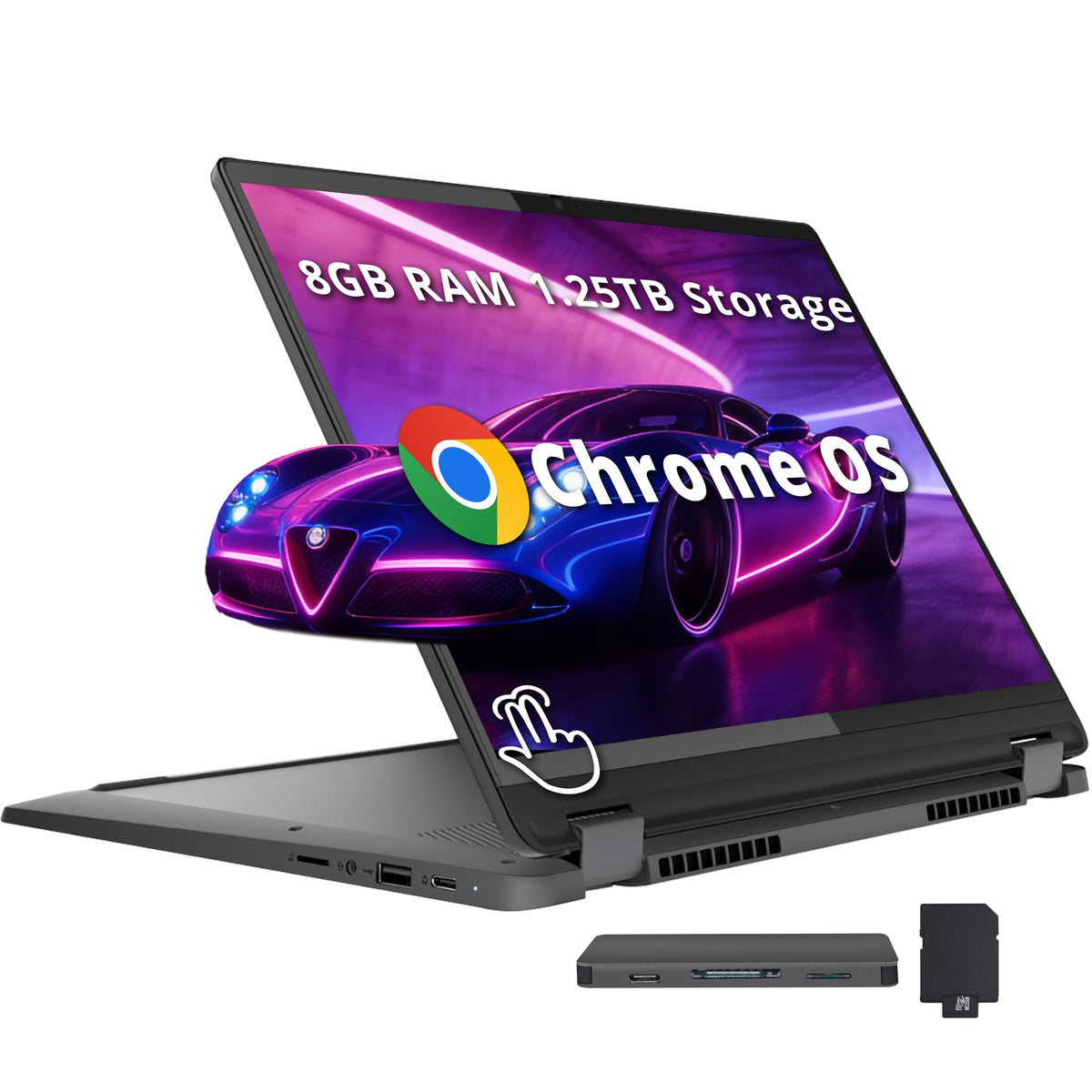 14" WUXGA Touchscreen 2-in-1 Chromebook, Intel Core i5, 8GB, 1.25TB Storage, Gray M85469