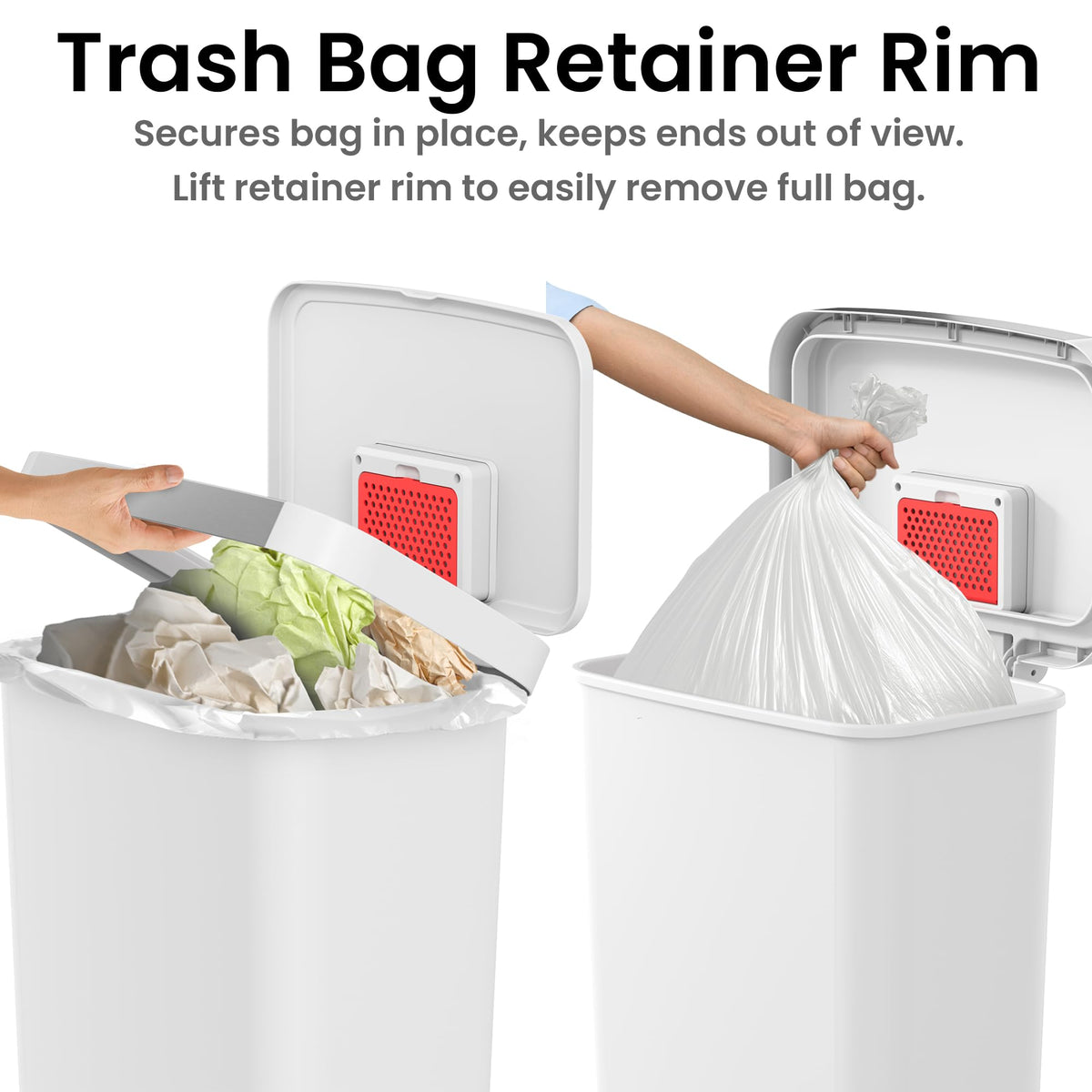13.2 Gal Step Pedal Kitchen Trash Can with Odor Filter L92253