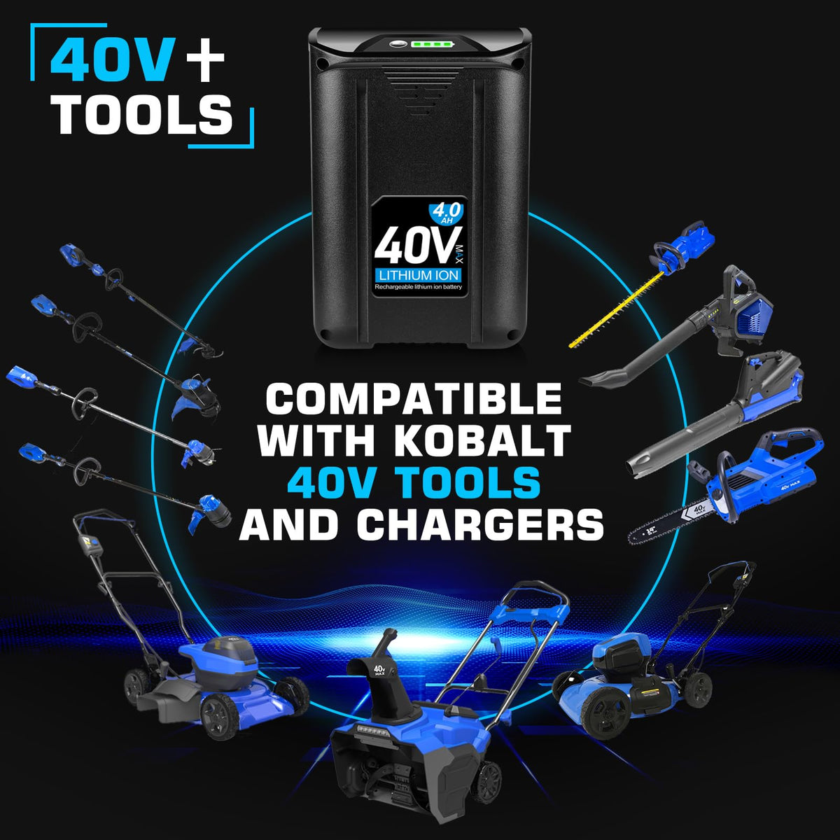 40V 4.0Ah Lithium Ion Cordless Power Tool Battery J126
