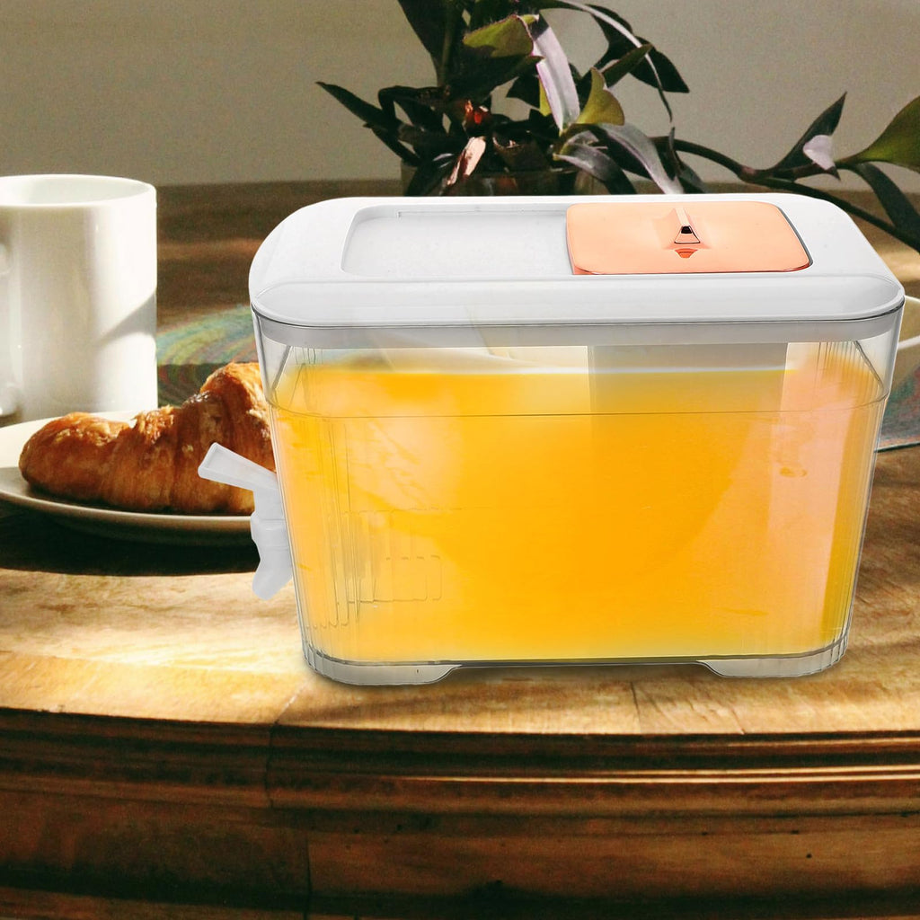 White Plastic Water Jug with Faucet and Lid B746