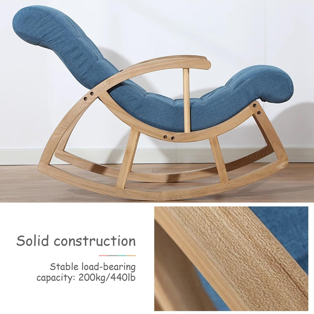Upholstered Rocking Chair with High Backrest V596