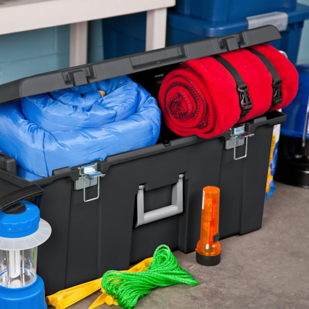Wheeled Utility Storage Container with Lids, 6-Pack B7686