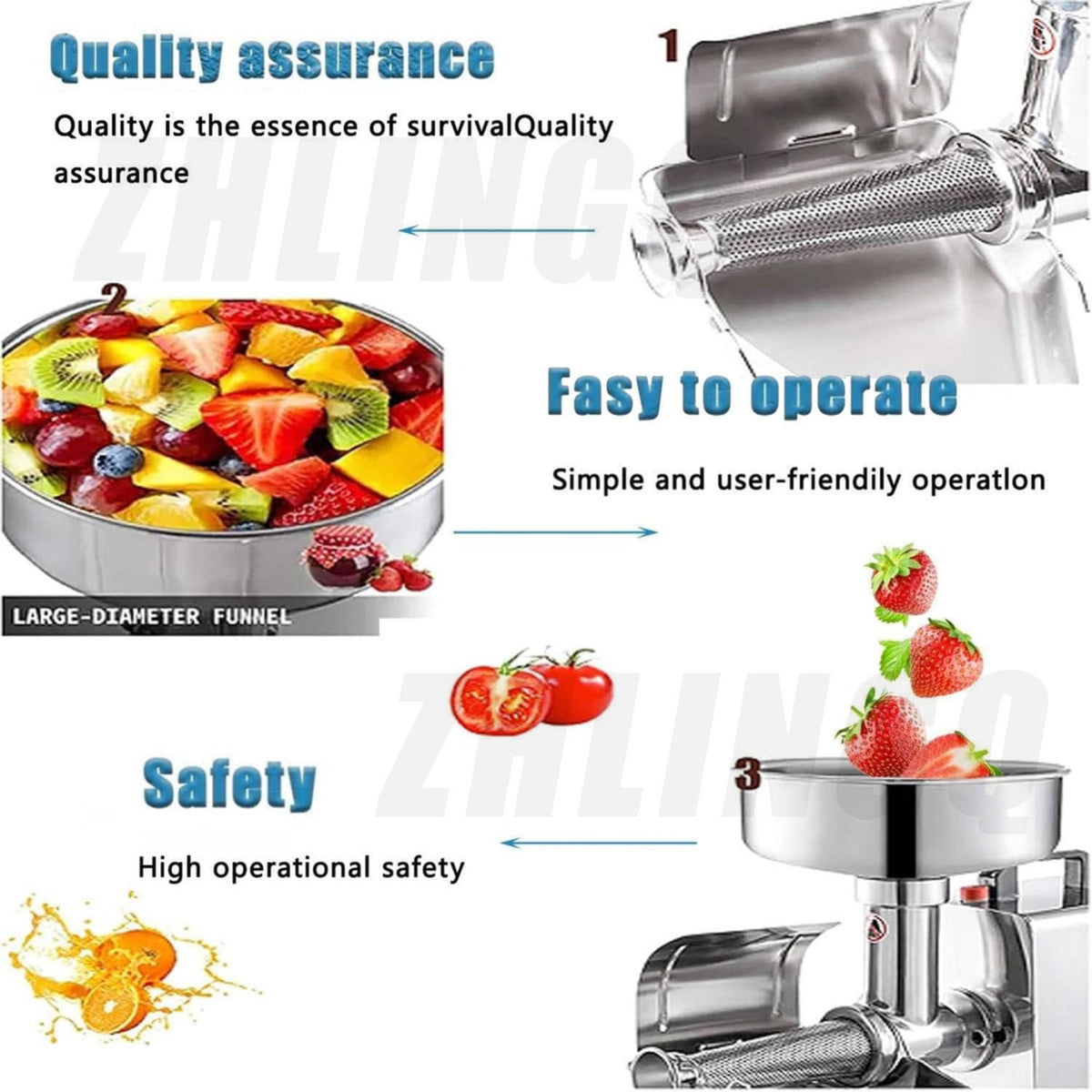 450W Stainless Steel Electric Tomato Strainer U49744