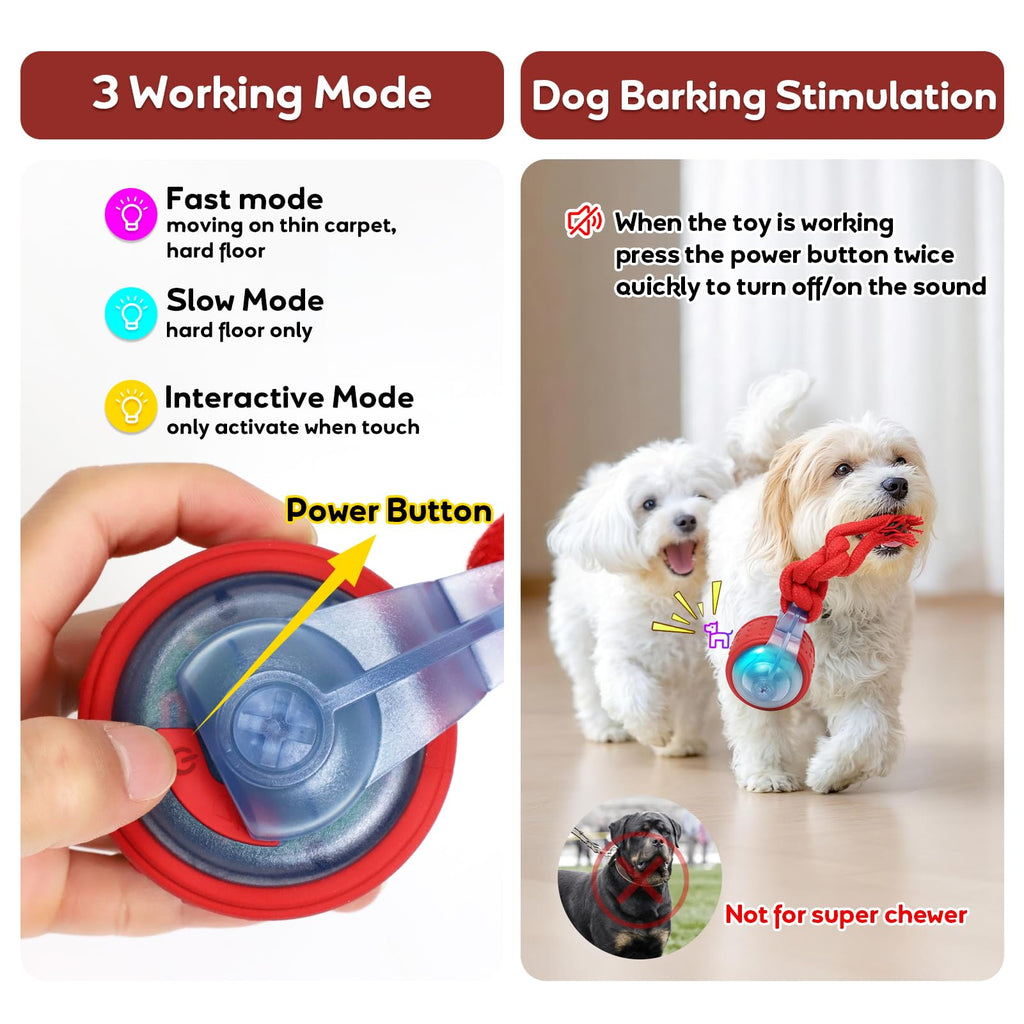 Interactive Rolling Dog Toys with Rope K138