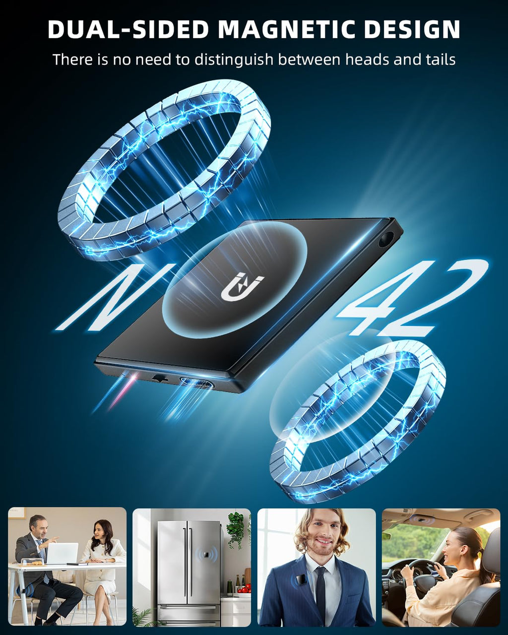 Mini Magnetic Voice Recorder, 128GB Recording Device with Playback N6621