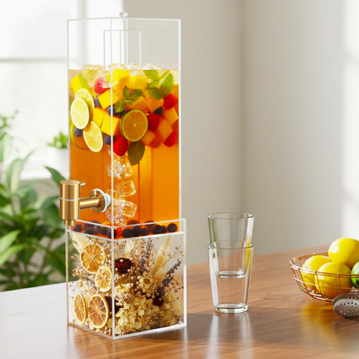 2 Gallon Drink Dispenser with Airtight Valve and Acrylic Stand X9688