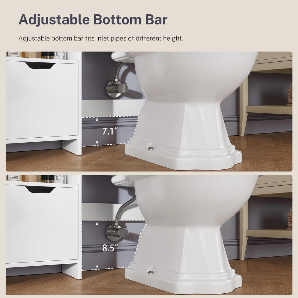 White Over the Toilet Storage Cabinet with 2 Removable Drawers V793277