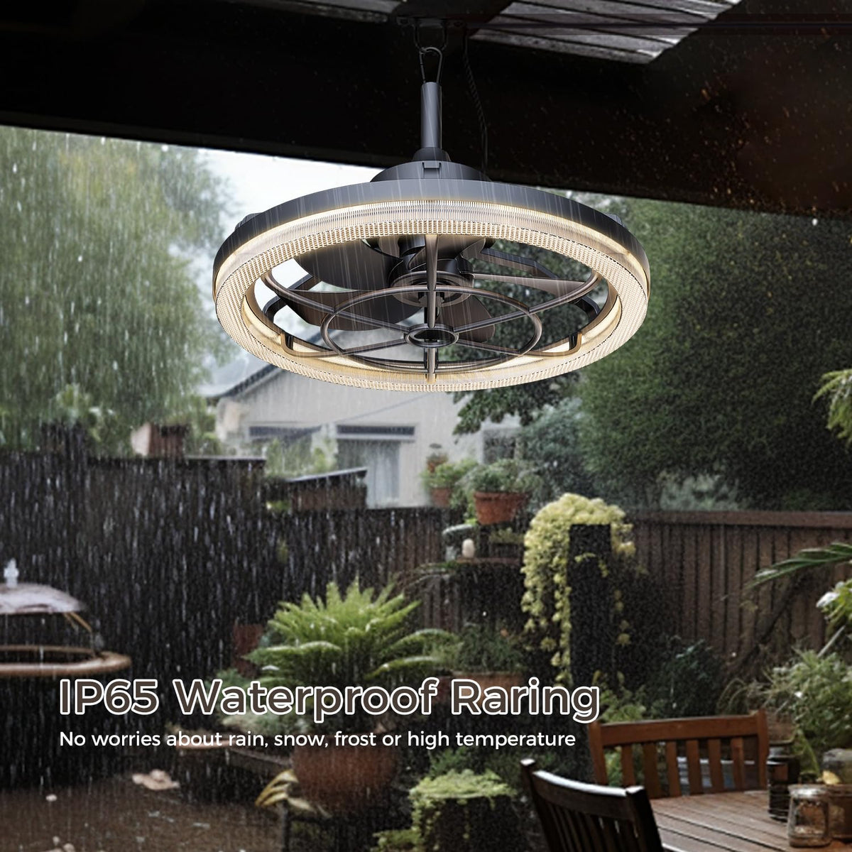 20" Outdoor Ceiling Fan with Light Y75356