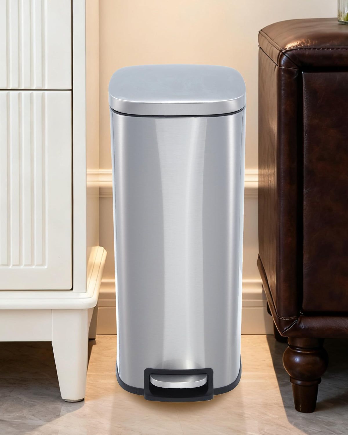 50L Stainless Steel Step Trash Can with Lid C367011