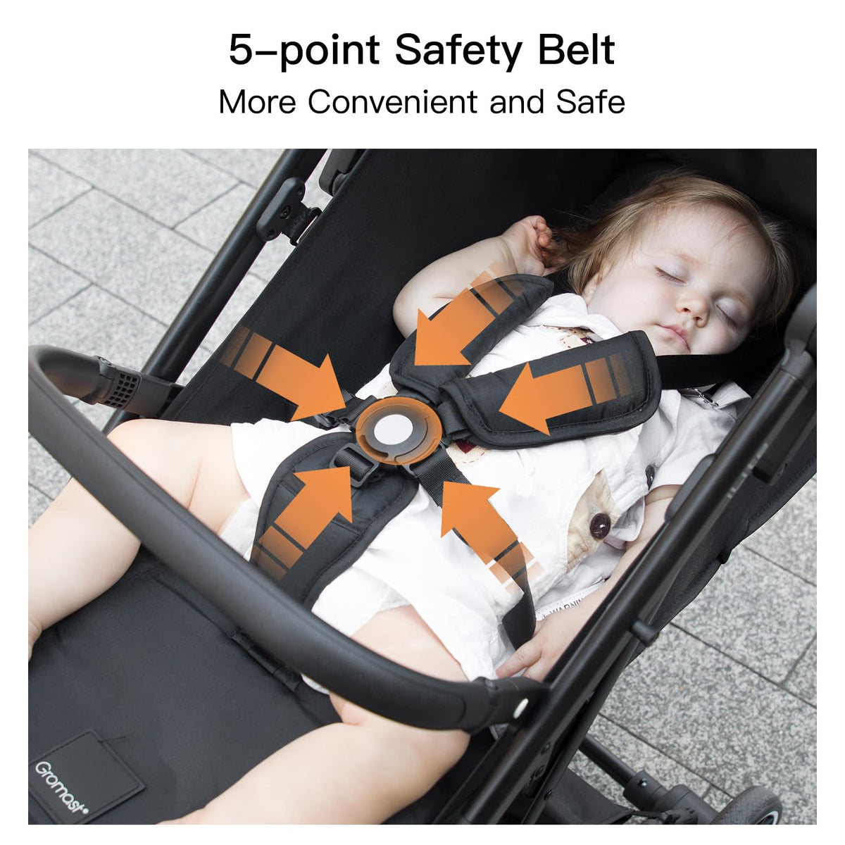 Black Lightweight Fold Baby Stroller with Canopy and Cup Holder Z78025