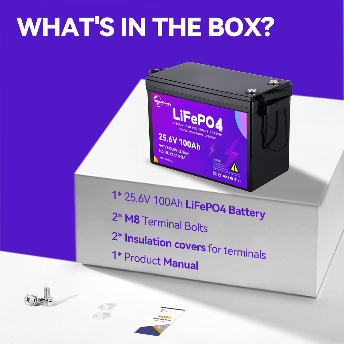 24v 100ah LiFePO4 Lithium Battery with 100A BMS T684701