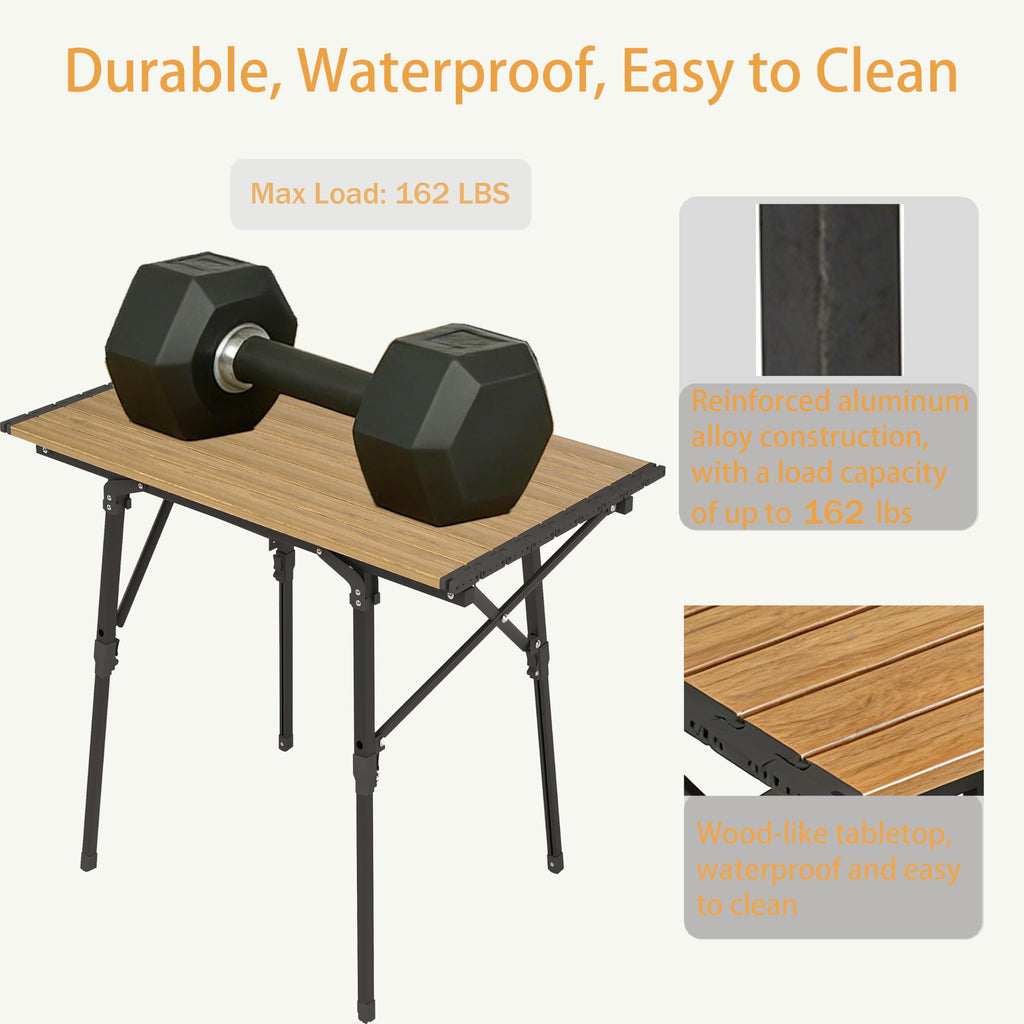 Lightweight Aluminum Alloy Folding Camping Table with Carry Bag I701