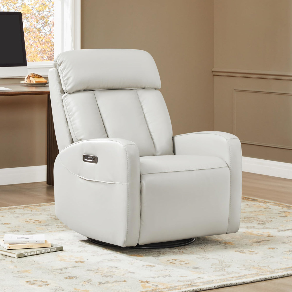 Genuine Leather Power Recliner Chair T68756