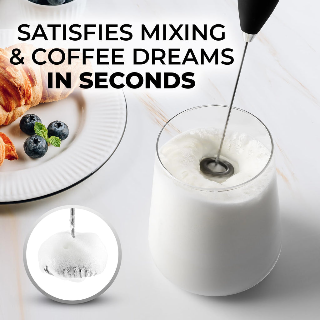 Black Handheld Electric Milk Frother F210