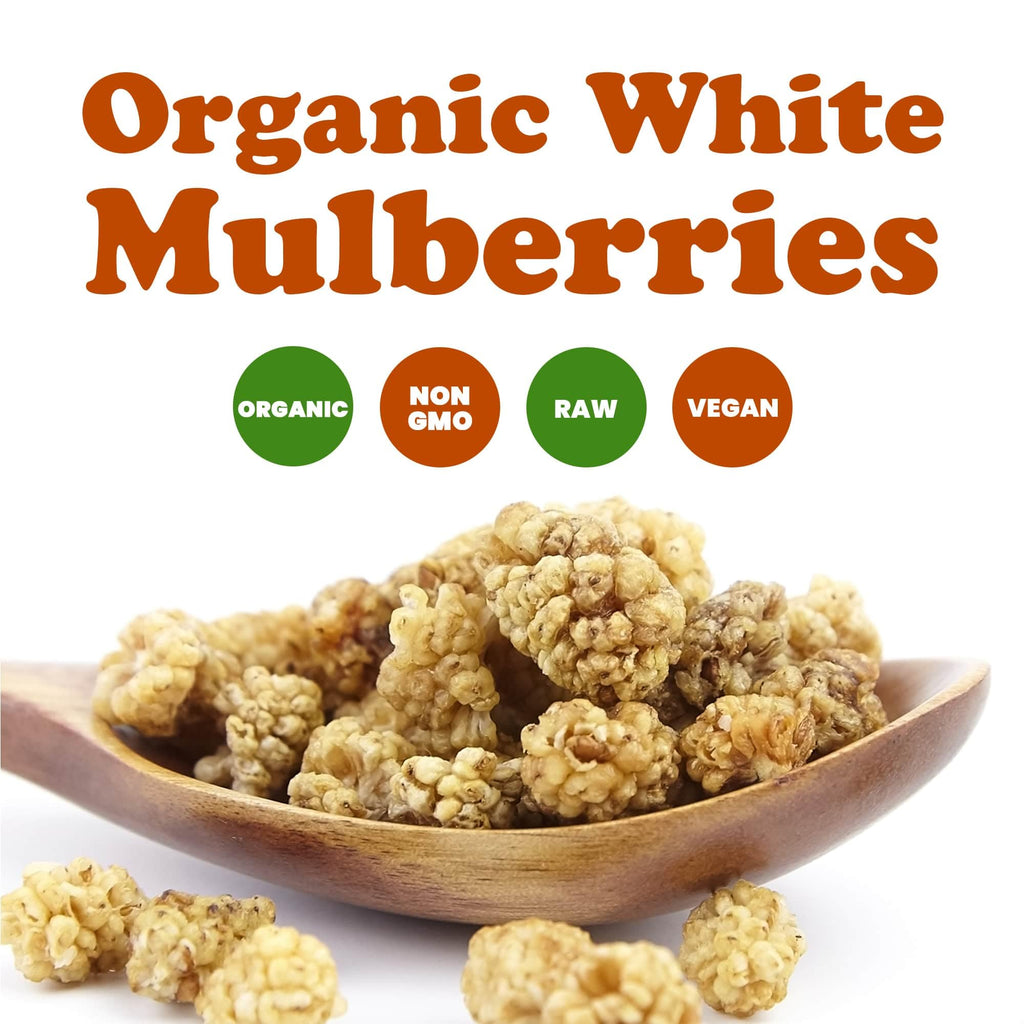 Organic Dried White Mulberries 8 Ounces S69774