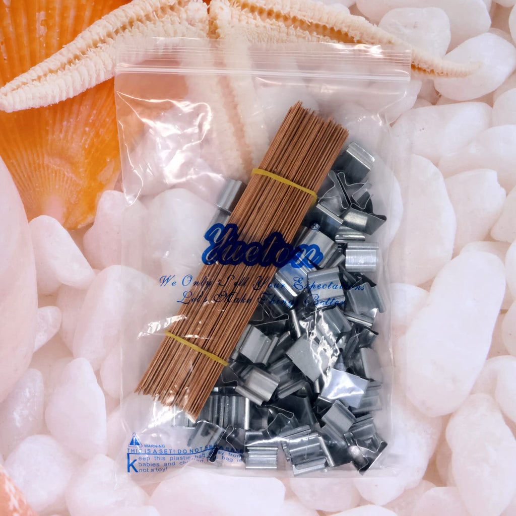 50PCS Crackling Wooden Candle Wicks with Metal Base P6203
