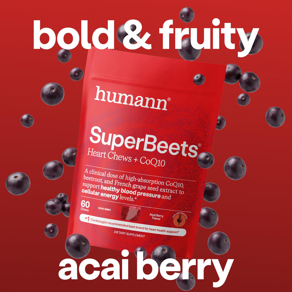SuperBeets 5-in-1 Heart Chews 150mg CoQ10 60 Ct J35780