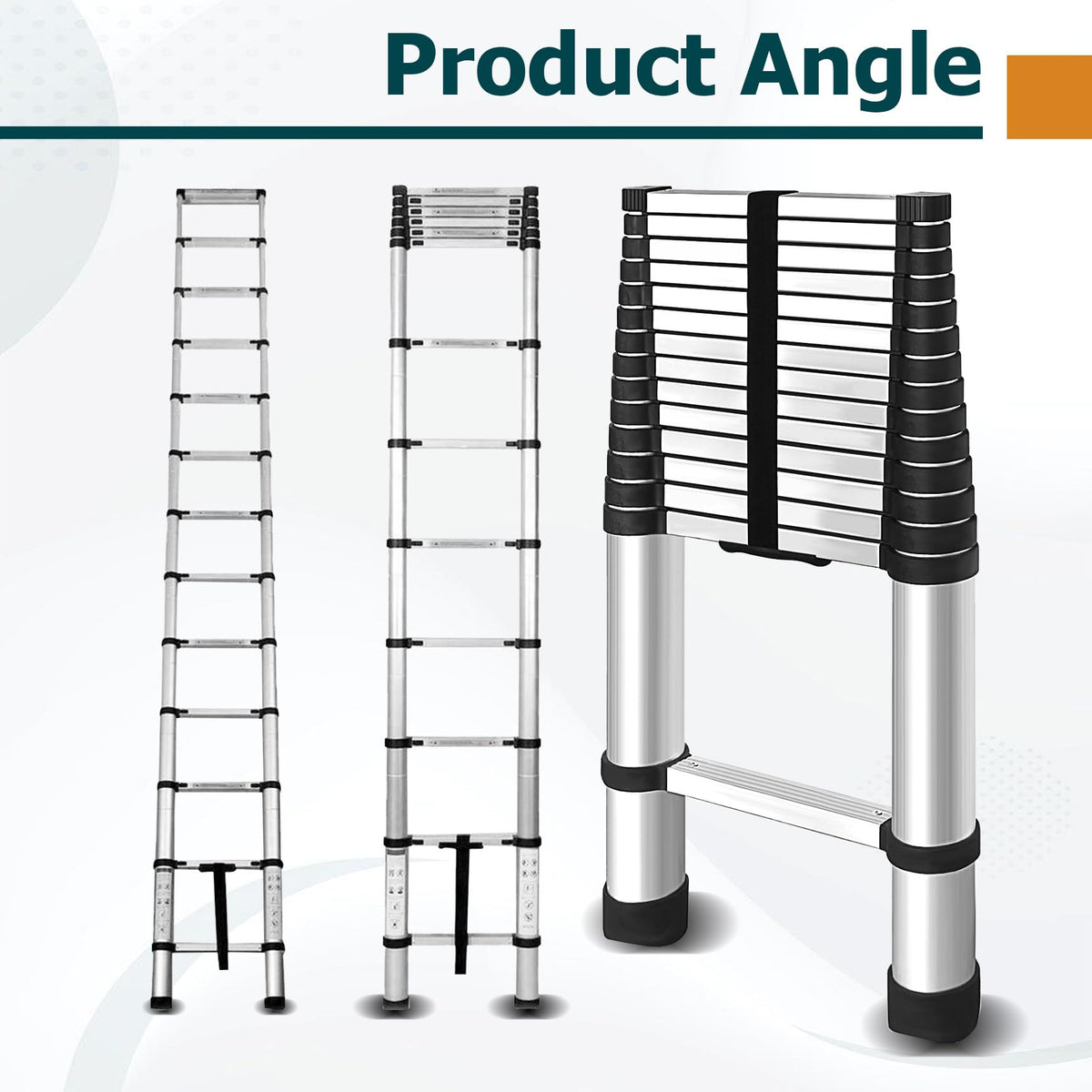 14.5 FT Aluminum Telescoping Ladder 330LB Capacity V258