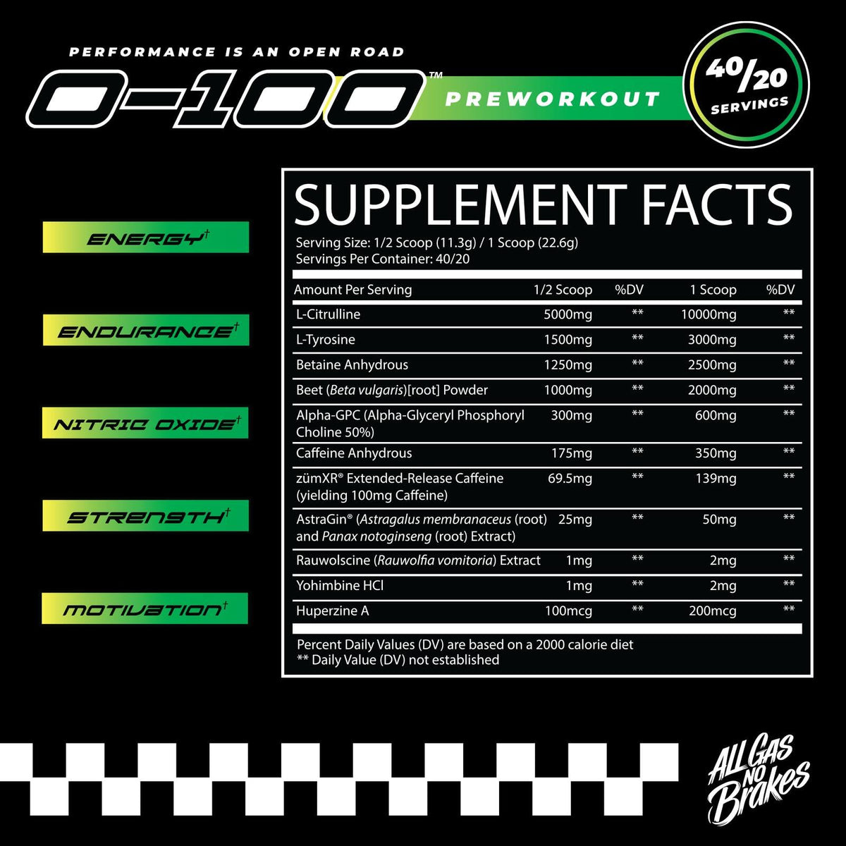 Citrus Tsunami Pre Workout Powder 40/20 Servings T412