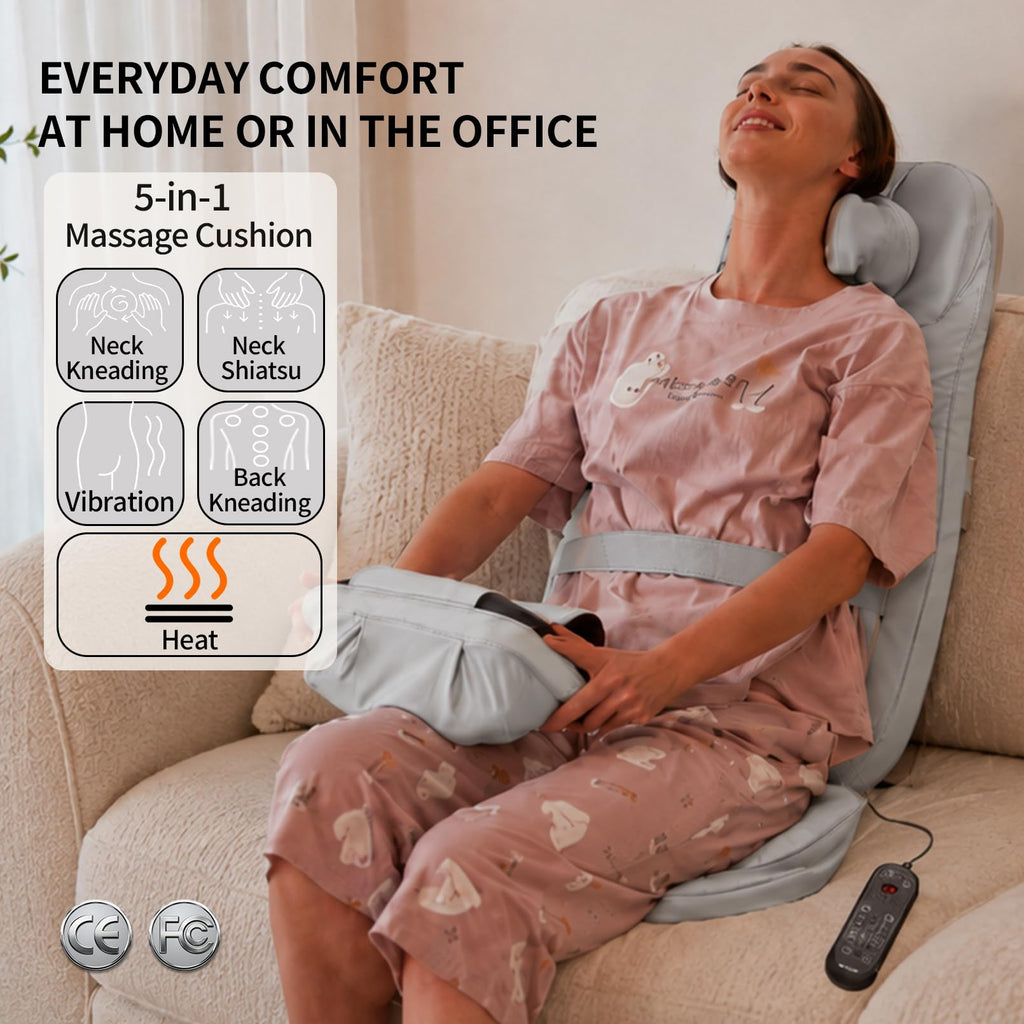Massage Chair Pad with Heat, Navy Blue I49895