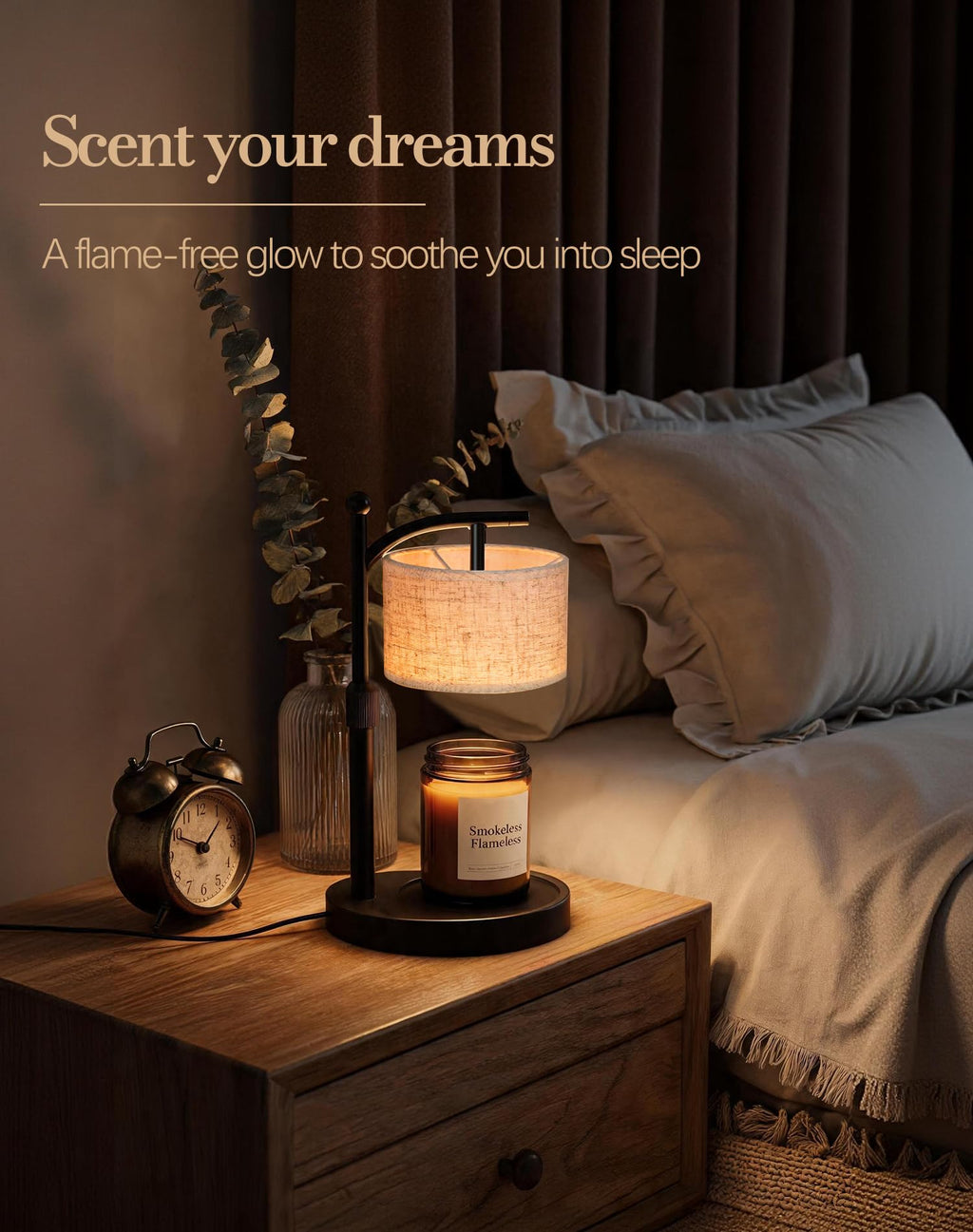 Adjustable Height Candle Warmer Lamp with Timer & Dimmer V85058