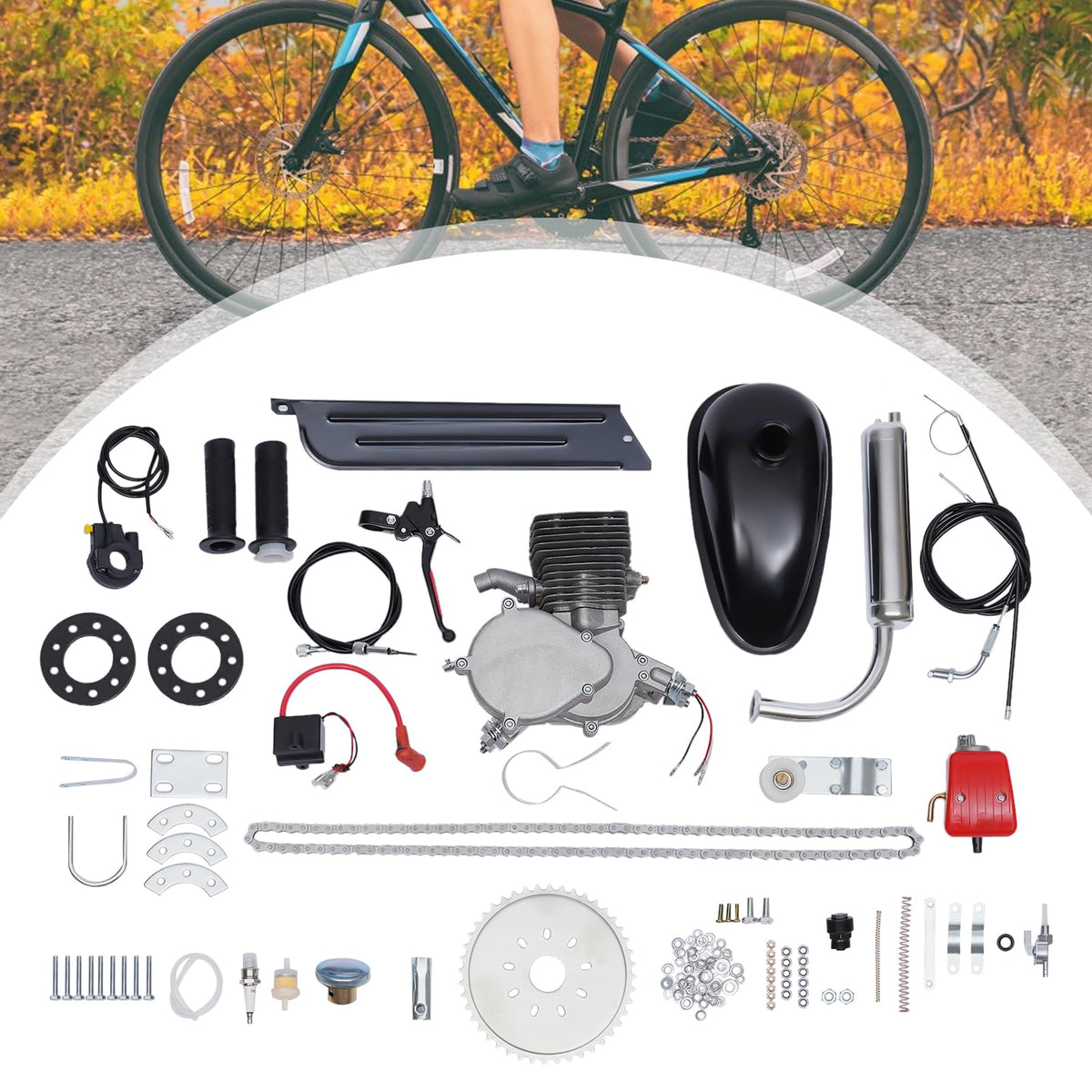 100CC 2-Stroke Bicycle Engine Kit with Air-Cooling D5859
