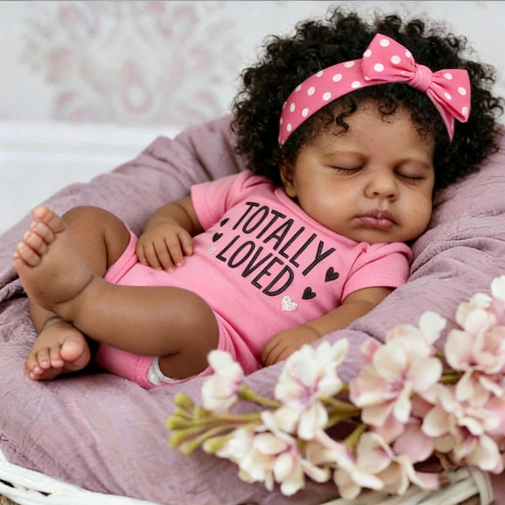 Black 20 Inch Reborn Baby Doll Girl E24400