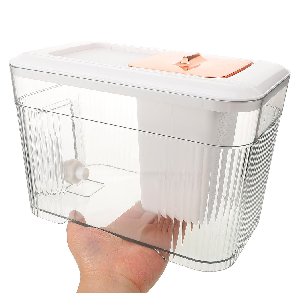 White Plastic Water Jug with Faucet and Lid B746