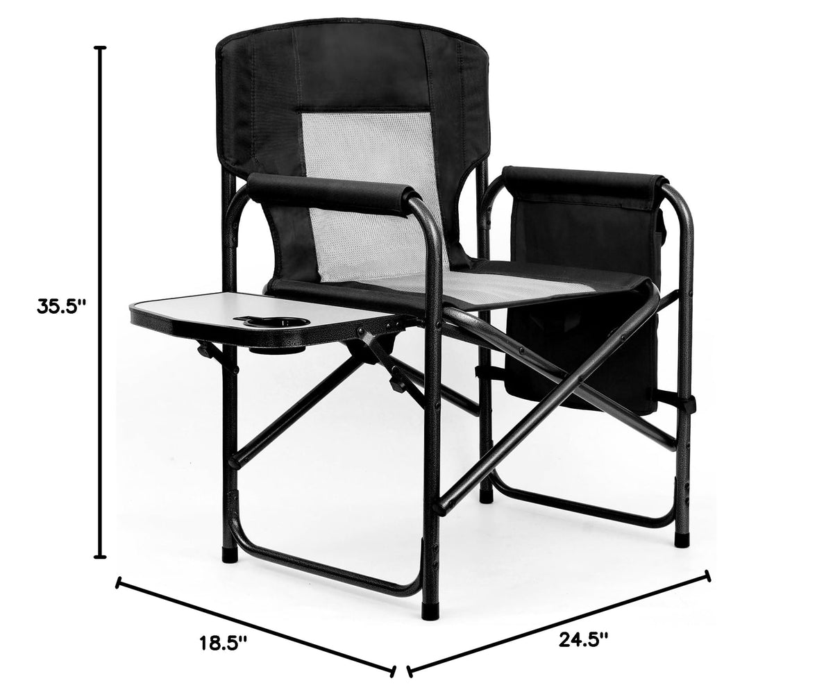 Camping Chairs, Folding Chairs for Outside, Directors Chairs Foldable Adults Heavy Duty, Support to 450LBS V6009